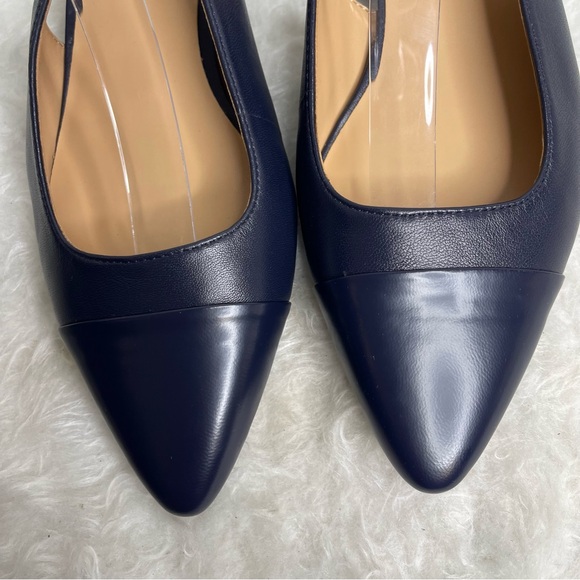 NWOB NATURALIZER BANKS SLINGBACK FRENCH NAVY BLUE LEATHER SIZE 10W - Picture 7 of 13